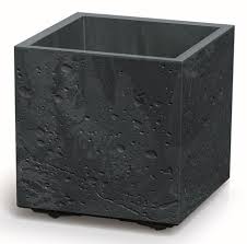 Plastikinis vazonas SIERRA, kvadratinis, su ratukais, antracito sp., 29 x 29 x 29 cm-0