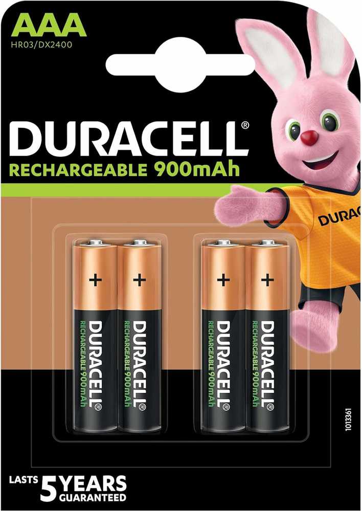 Įkraunami elementai DURACELL, AAA, 900 mAh, 4 vnt-0