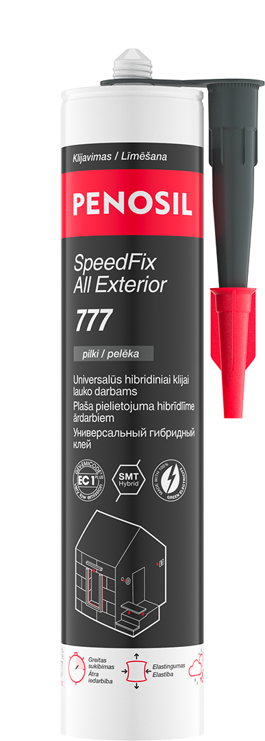 Hibridiniai klijai PENOSIL SPEEDFIX ALL EXTERIOR 777, pilkos sp., 290 ml
