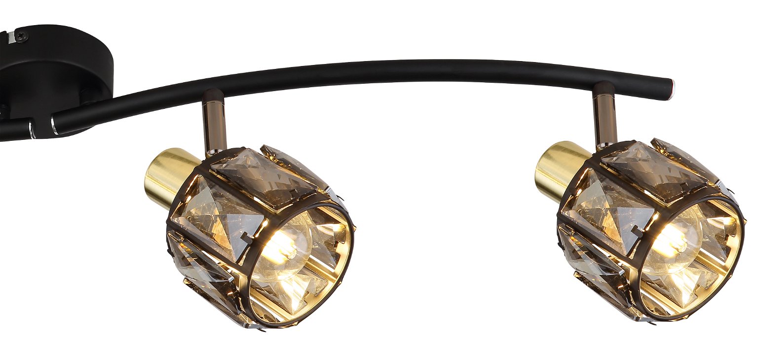 Taškinis šviestuvas GLOBO Indiana, 4 x E14, 40W, juodos/ aukso sp.,, 70 x 18 x 31,5 cm - 2