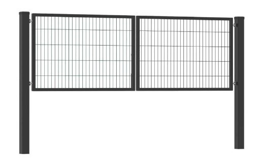 Dvigubi vartai, karštai cinkuoti, žalios sp., 1200 x 4000 mm-0