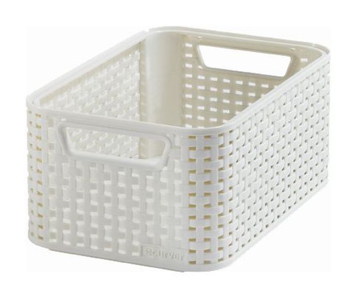 Plastikinis krepšys CURVER RATTAN STYLE, S baltos sp., 29 x 20 x h13 cm, 6 l-0