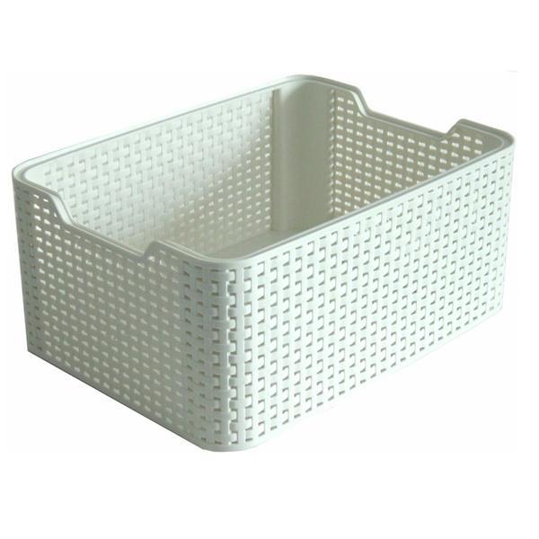 Plastikinis krepšys CURVER RATTAN STYLE, S baltos sp., 29 x 20 x h13 cm, 6 l-1