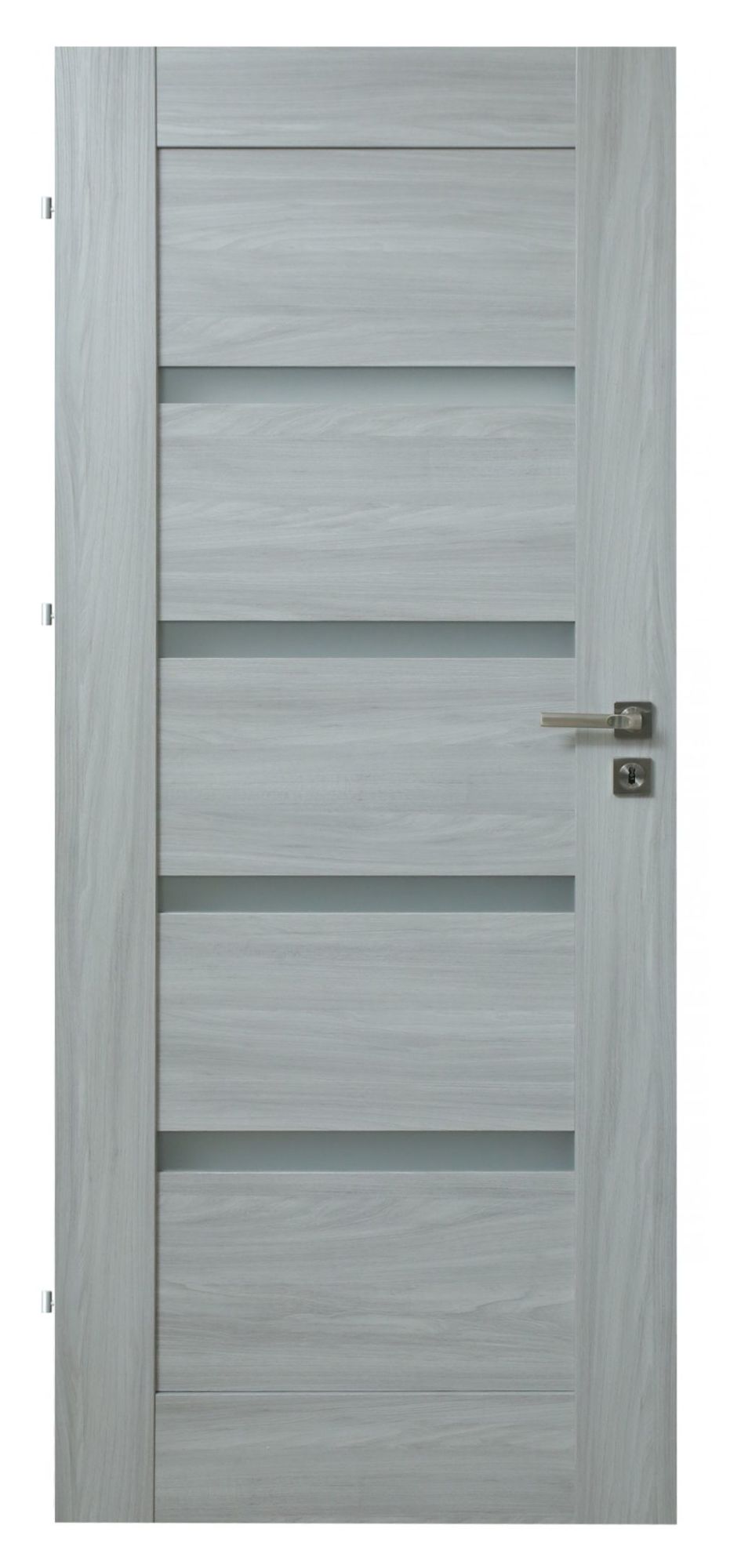 Durų varčia DOMIDOR NEXT 4.5 E, balinto ąžuolo sp., su stiklu, 744 x 2030 mm, kairė-0