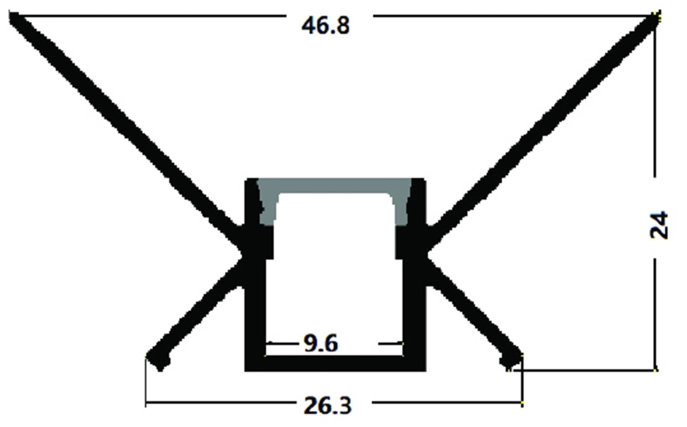 Profilis LED juostoms AVIDE, glaistomas, vidinio kampo dangtelis baltos 1 cm pločio, 1m - 3