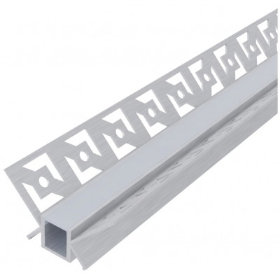 Profilis LED juostoms AVIDE, glaistomas, vidinio kampo dangtelis baltos 1 cm pločio, 1m-0