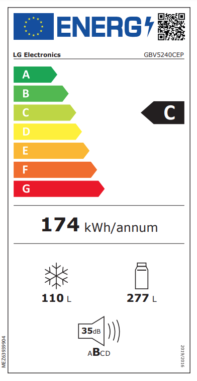 Šaldytuvas LG GBV5240CEP, 213,5 cm - 5