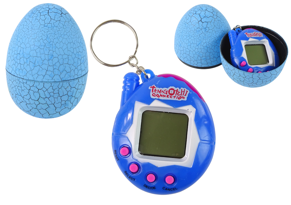 Elektroninis žaidimas gyvūnėlis "Tamagotchi" kiaušinyje, mėlynas