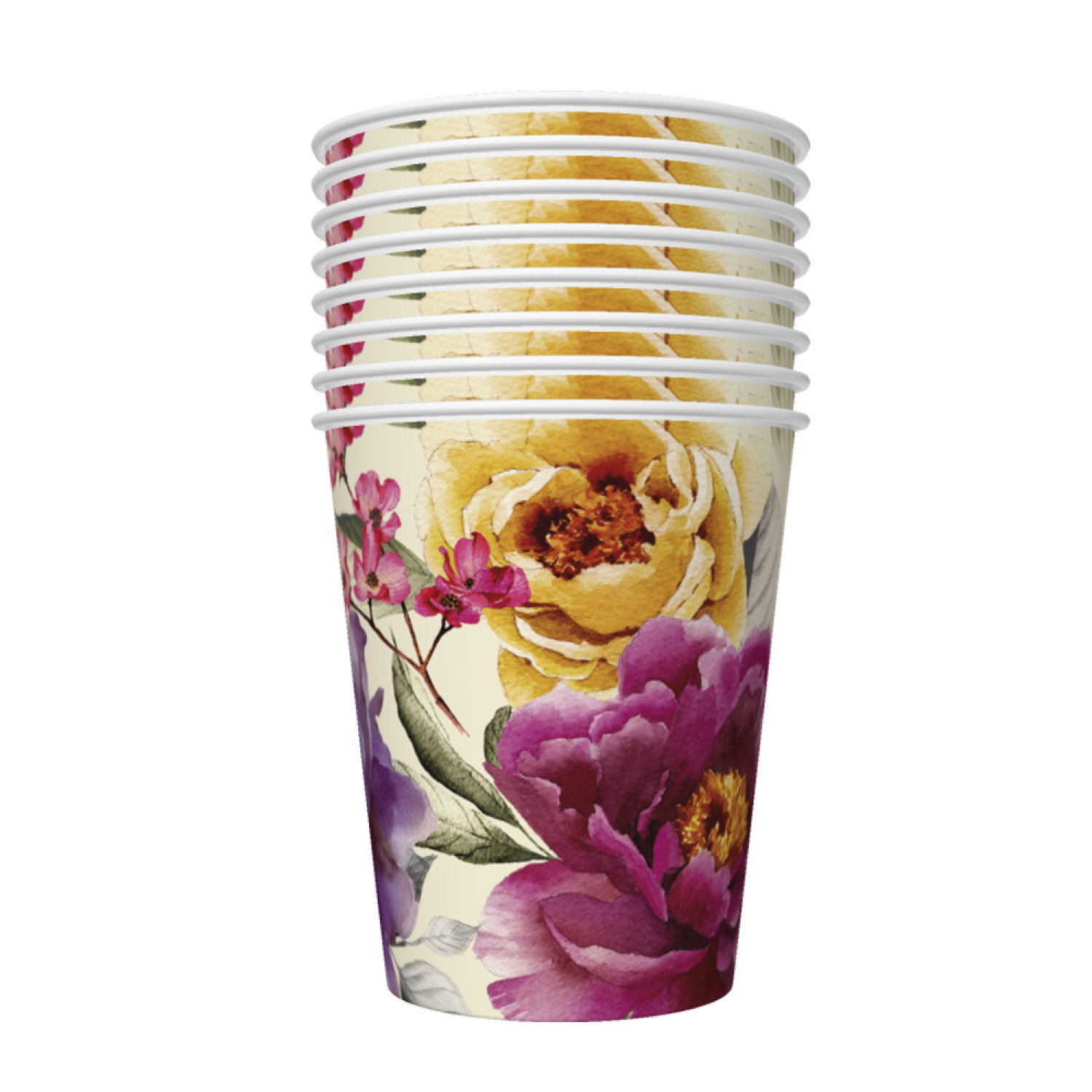 Vienkartiniai popieriniai puodeliai ILAJA BLOSSOM, 250 ml, 8 vnt-0