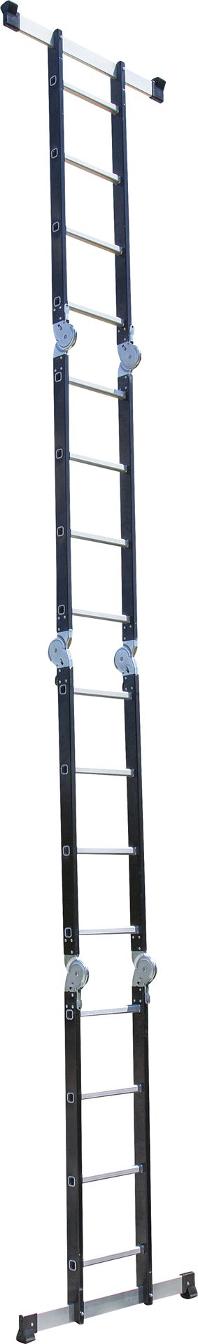 Universalios aliumininės kopėčios 4x4 pakopų, darbinis aukštis 545 cm, maks. svoris 150 kg - 3
