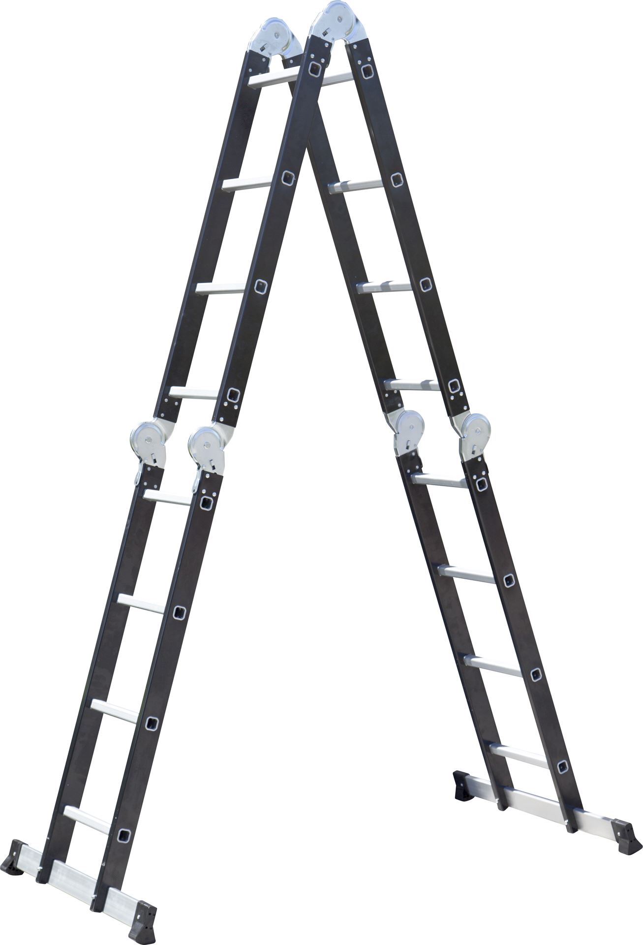 Universalios aliumininės kopėčios 4x4 pakopų, darbinis aukštis 545 cm, maks. svoris 150 kg-1