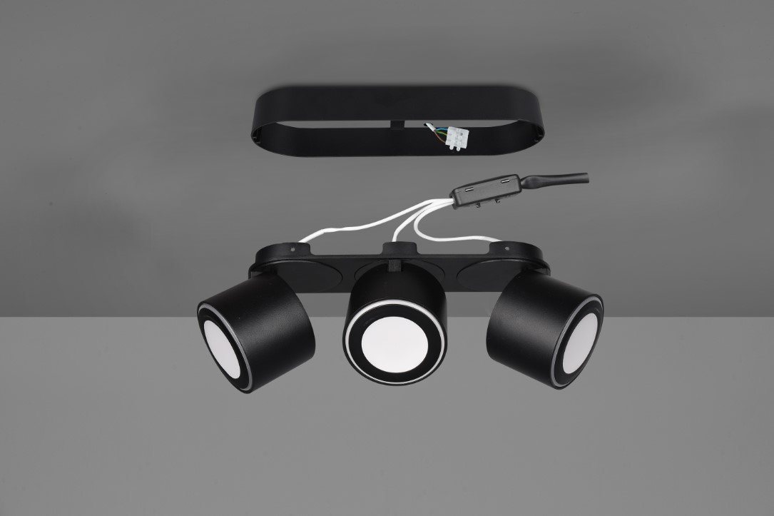Taškinis LED šviestuvas TRIO Taurus, 3 x 5W, 3000K, 3 x 450lm, juodos sp., 8 x 27 x 10 cm - 3