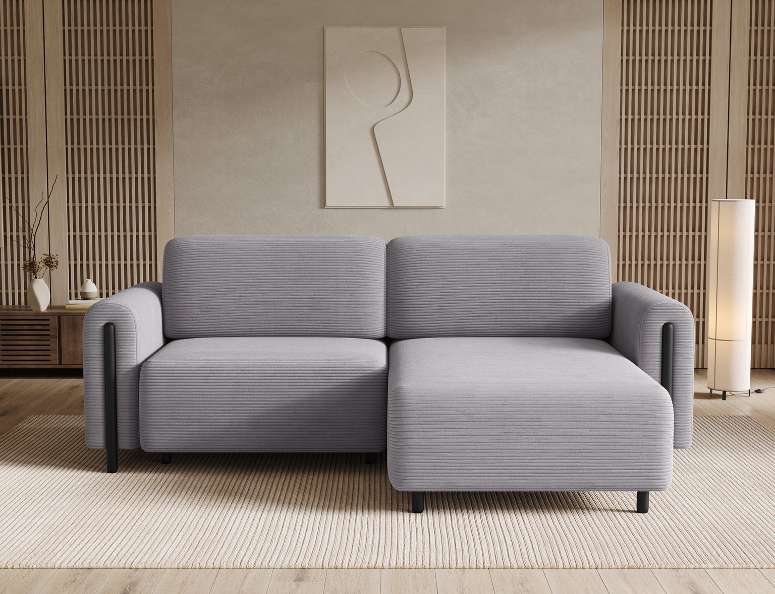 Kampinė sofa Acossta Jarell 03, pilka sp., dešininė, 154 x 244 cm x 95 cm-1