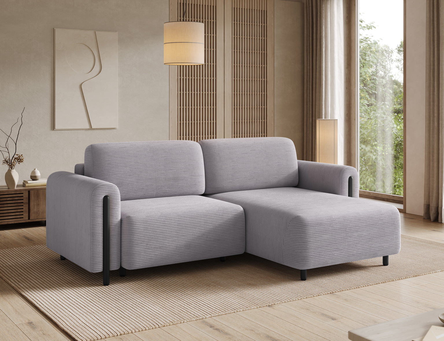 Kampinė sofa Acossta Jarell 03, pilka sp., dešininė, 154 x 244 cm x 95 cm - 4
