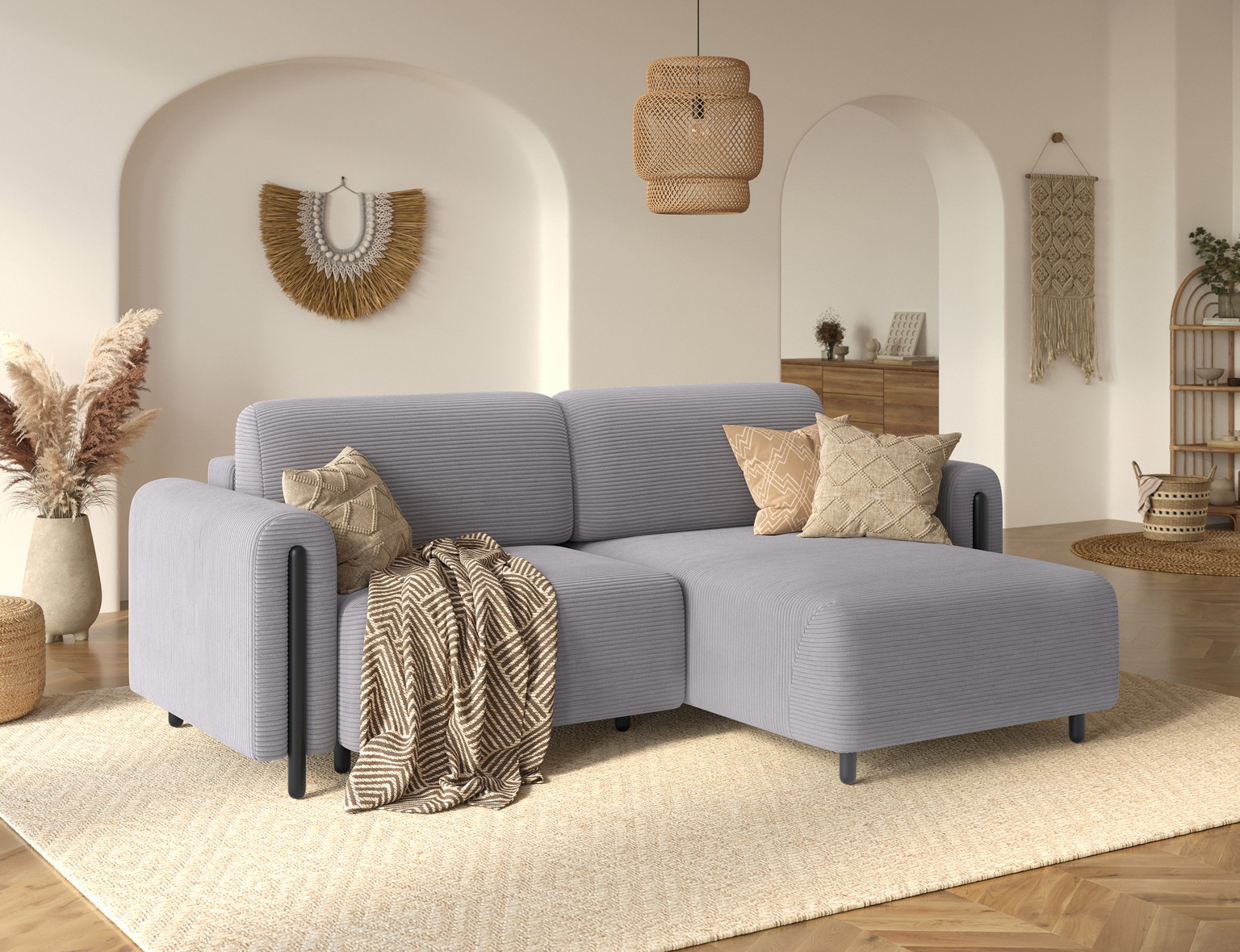 Kampinė sofa Acossta Jarell 03, pilka sp., dešininė, 154 x 244 cm x 95 cm - 5