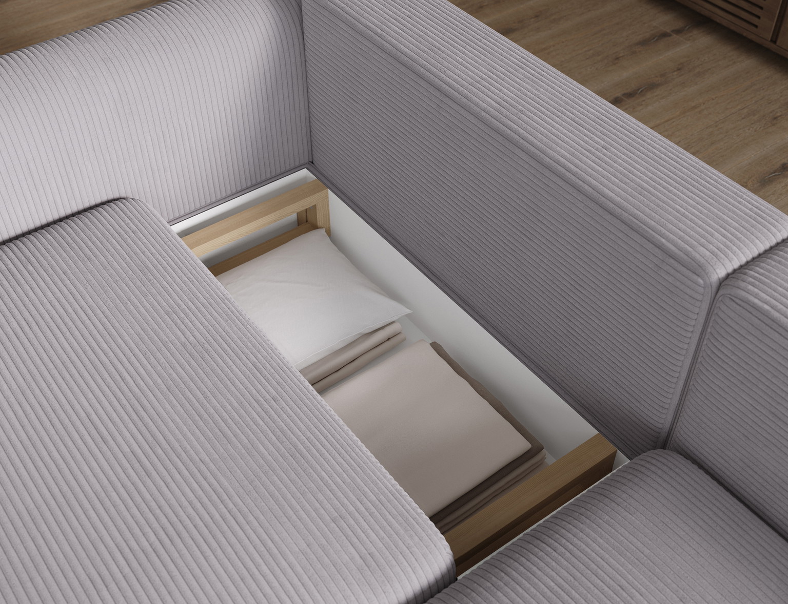 Kampinė sofa Acossta Jarell 03, pilka sp., dešininė, 154 x 244 cm x 95 cm - 7