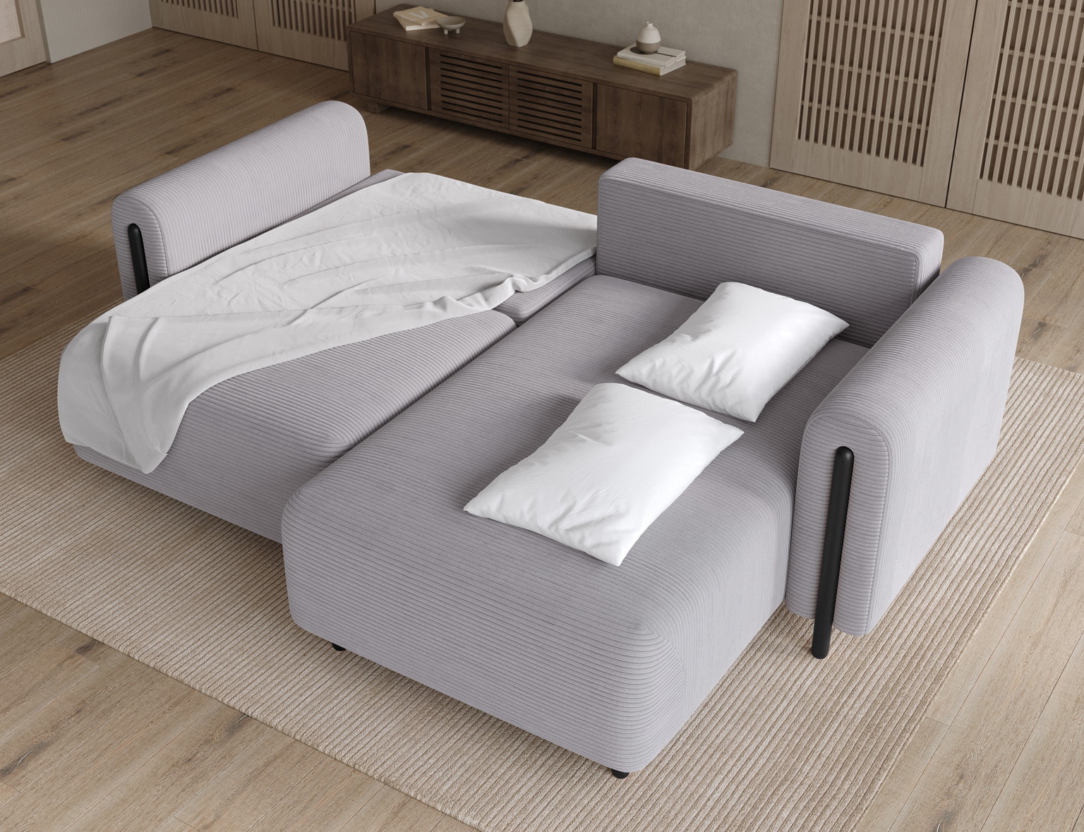 Kampinė sofa Acossta Jarell 03, pilka sp., dešininė, 154 x 244 cm x 95 cm - 6
