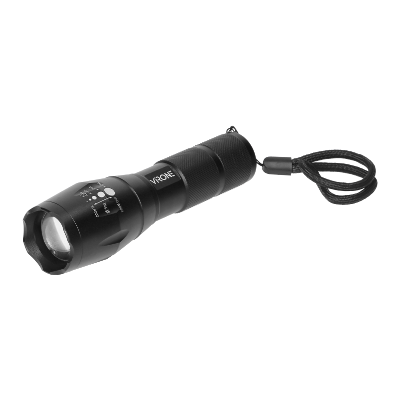 LED žibintuvėlis VIRONE, 10W, 800lm, elementai 3xAAA (neįeina), juodos spalvos-0