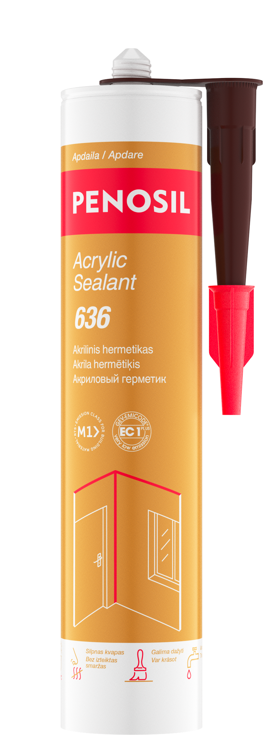 Akrilinis hermetikas PENOSIL ACRYLIC SEALANT 636, rudos sp., 310 ml