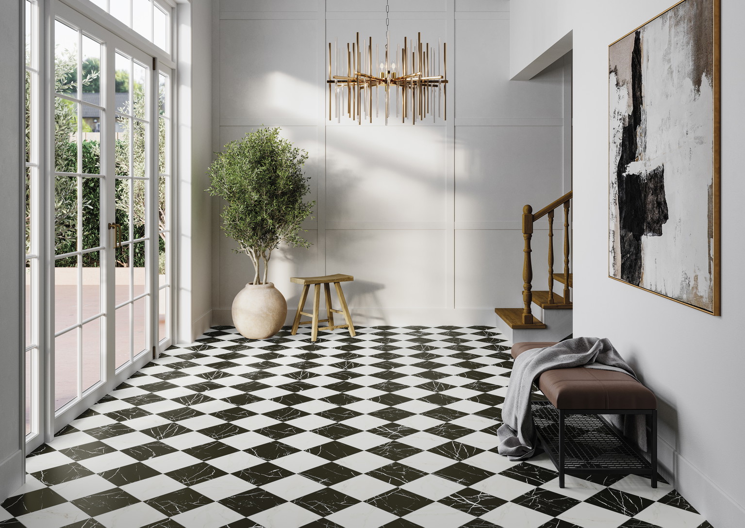 Akmens masės plytelės CHESS MARQUINA, 44 x 44 cm-1