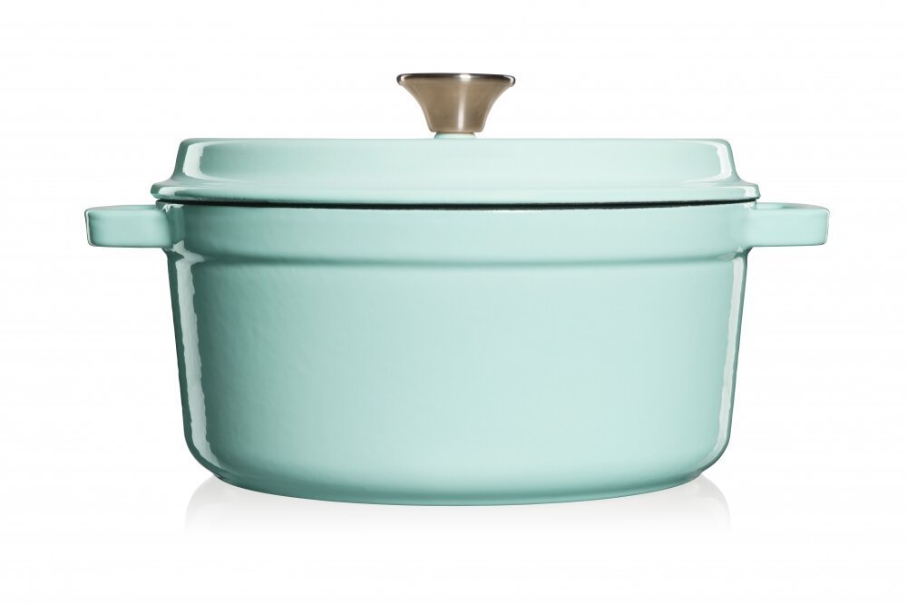 Ketaus puodas Grand Feu, minimalistinio dizaino „Casserole“ su dangčiu,  3.5l, turkio sp.-0