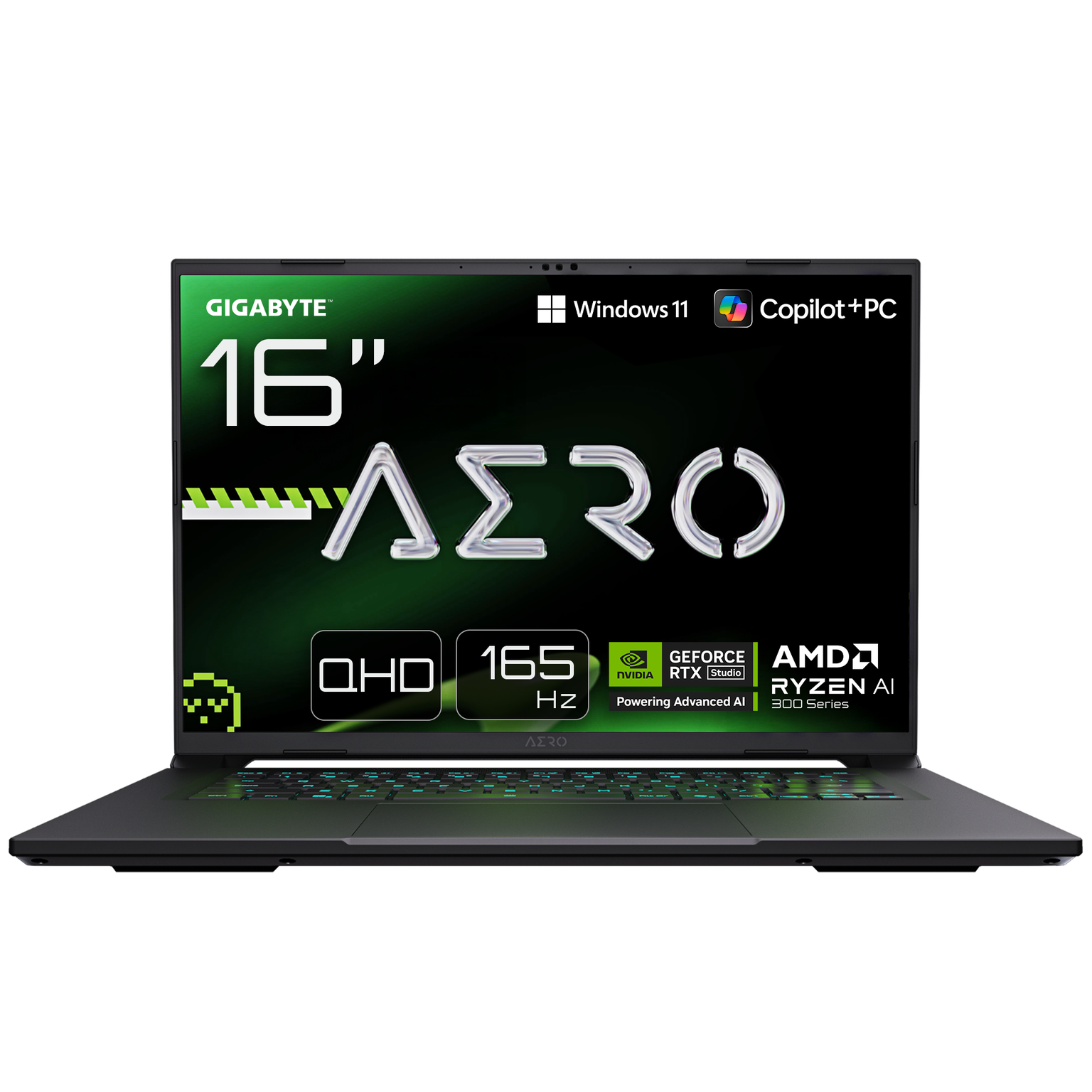 Nešiojamas kompiuteris Gigabyte AERO X16, AMD Ryzen Al 7 350, 32 GB RAM, RTX 5060, juoda-0