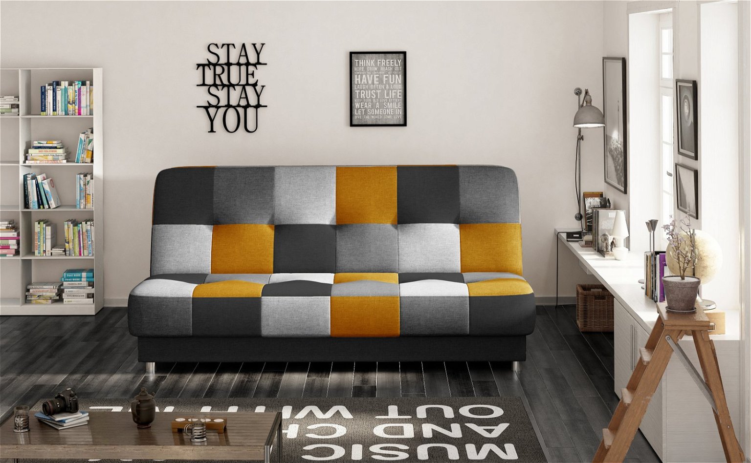 Sofa Cayo, pilka/oranžinė