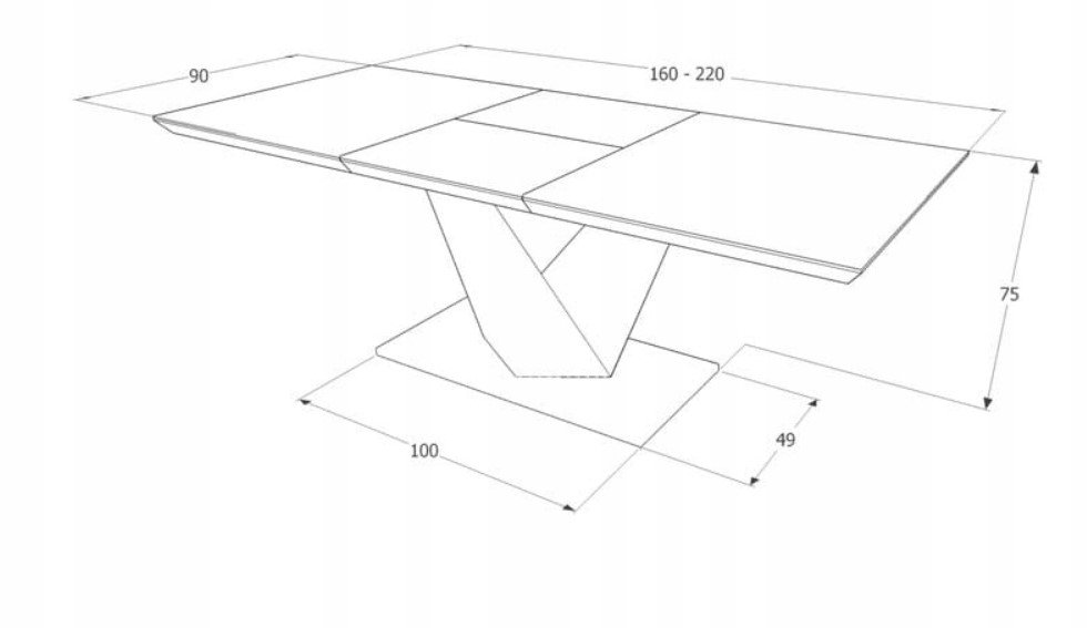 Valgomojo stalas ALARAS, 160 x 90 cm, balta/ąžuolo - 2
