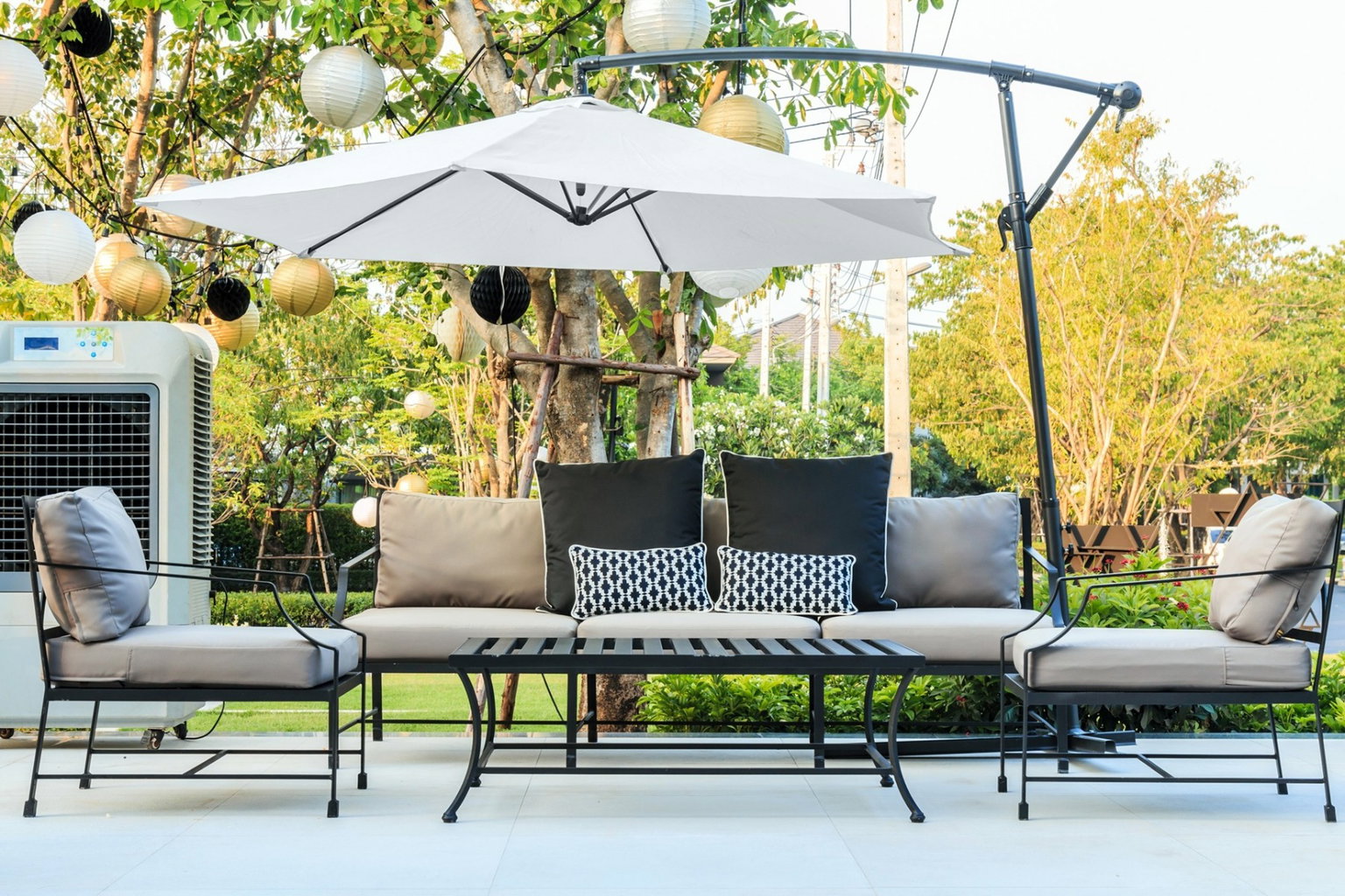 Lauko skėtis Malabo 300 cm, Grey / Light Grey - 7