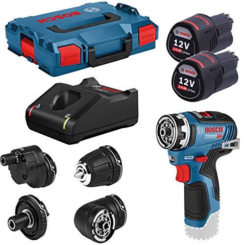 Akumuliatorinis suktuvas-gręžtuvas BOSCH PRO GSR 12V-35 FC, 12V (2x Li-ion 3.0Ah, FlexiClick, L-BOXX)