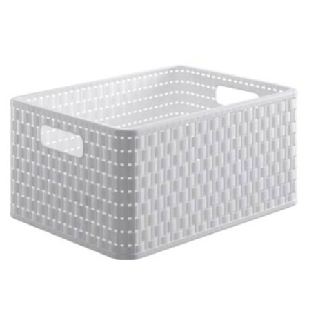 Plastikinis krepšys ROTHO COUNTRY, baltos spalvos, 19,1 x 36,8 x 27,8 cm, 18 L-0