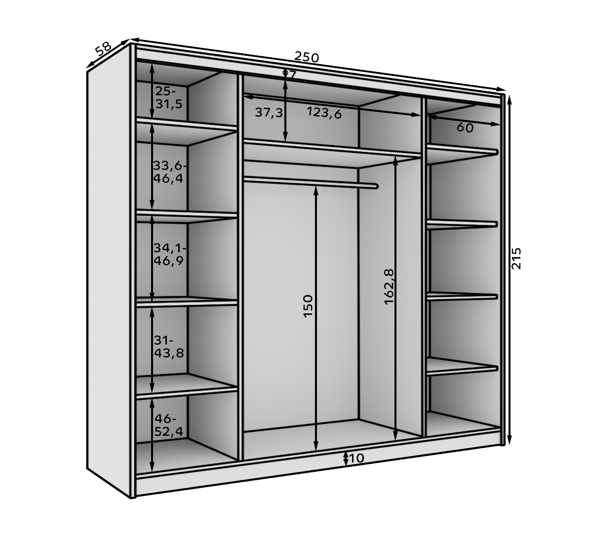 Stumdoma spinta ADRK Furniture, Andy 250, 250x215x58, Kašmyras - 5