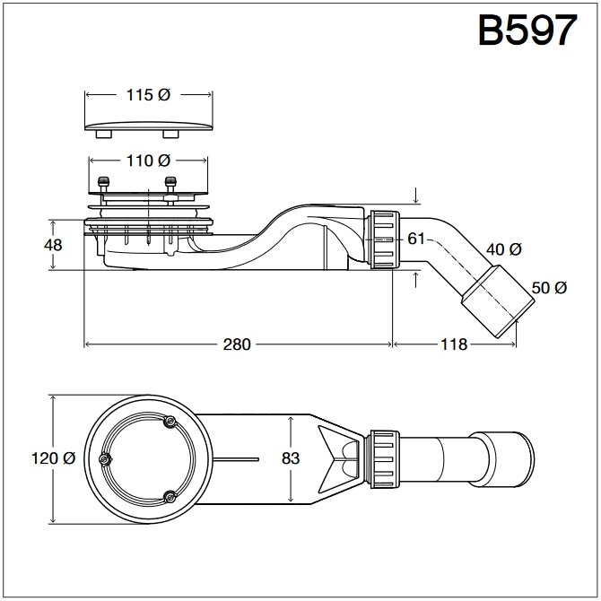 Dušo sifonas BETTE B597-000 - 6