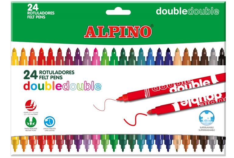 Flomasteriai ALPINO Double, 20 sp+4 sp-0