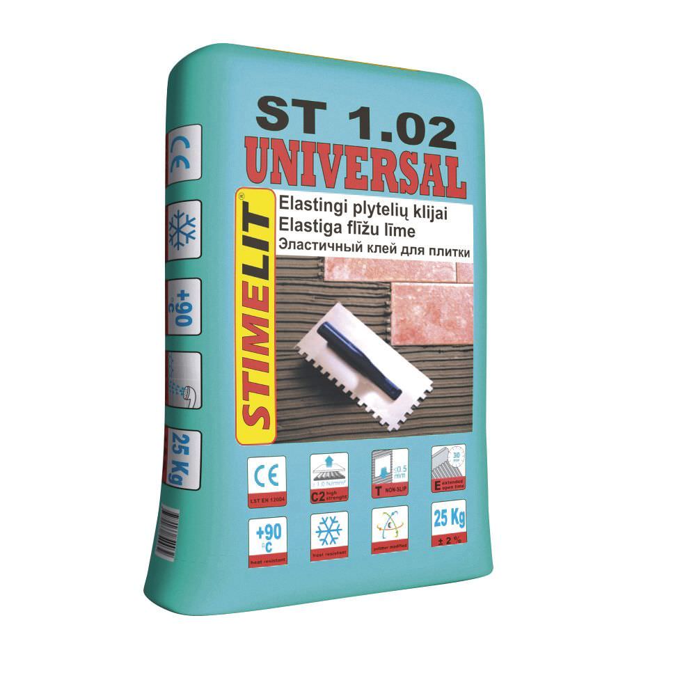 Plytelių klijai STIMELIT ST1.02 UNIVERSAL, padidinto elastingumo, 25 kg-0