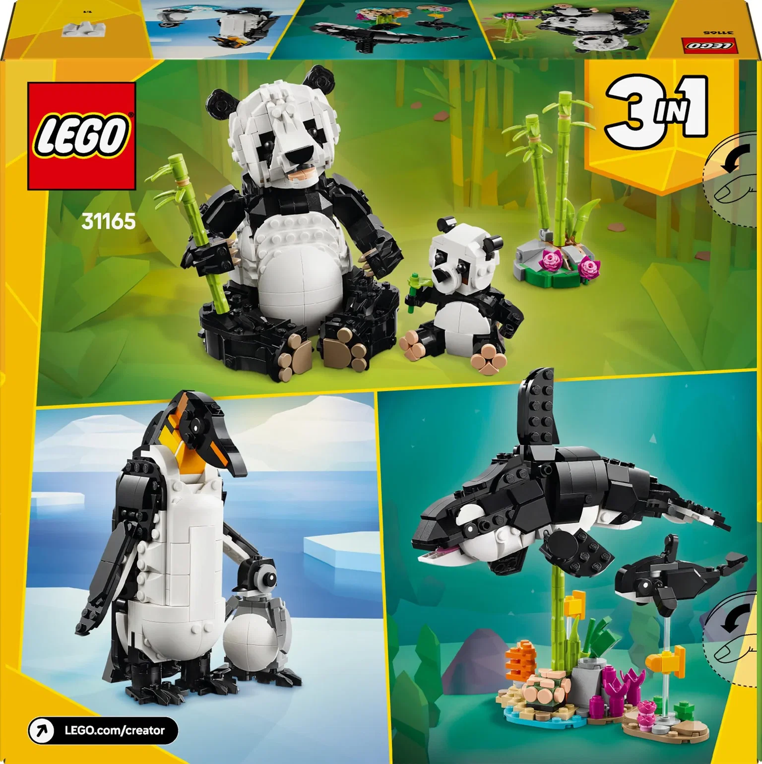Konstruktorius LEGO Creator Wild Animals: Panda Family-1