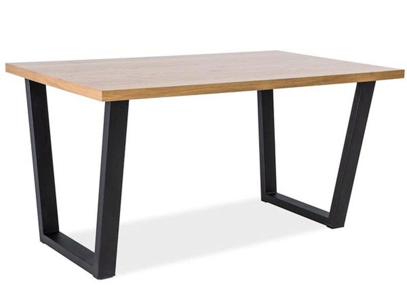 Valgomojo stalas VALENTINO, 150 x 90 cm, ąžuolo/juoda - 1