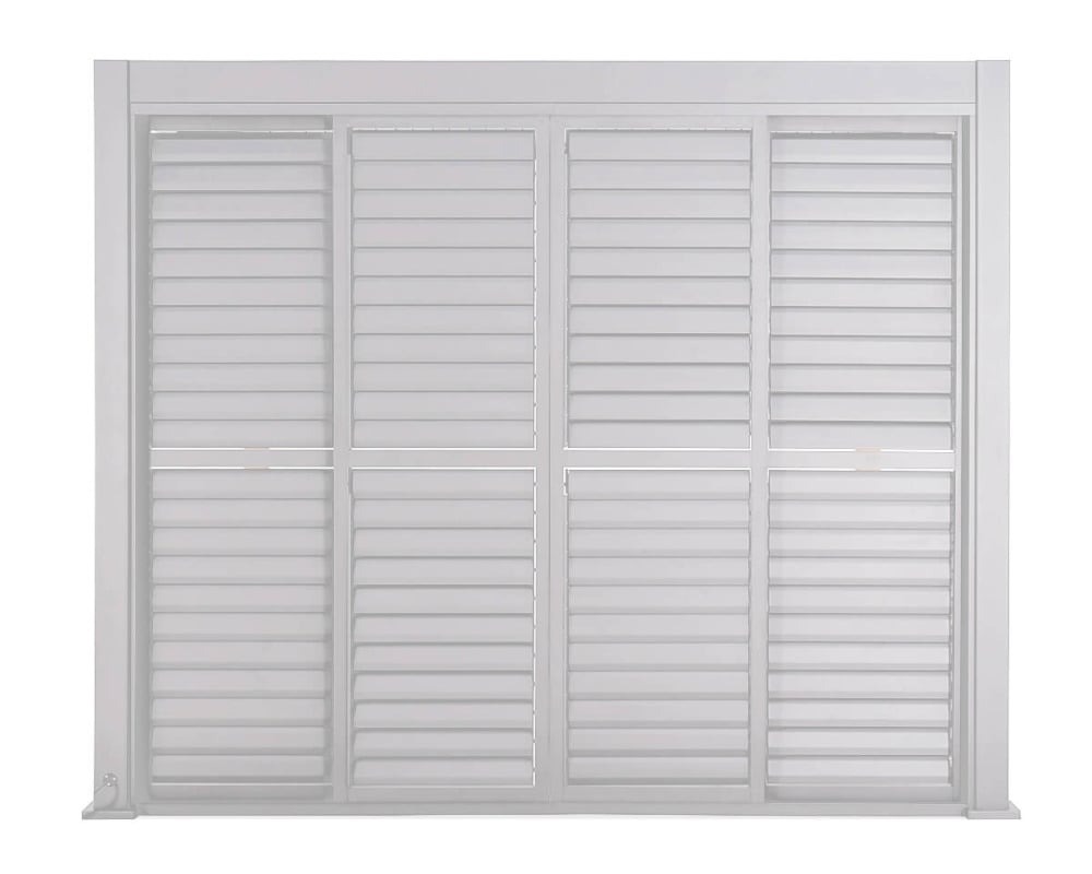 Stumdomos žaliuzinės durys pavėsinei Pergola PREMIUM 4m, balta - 3