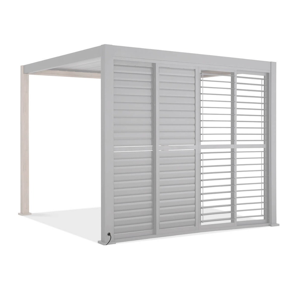 Stumdomos žaliuzinės durys pavėsinei Pergola PREMIUM 4m, balta-0