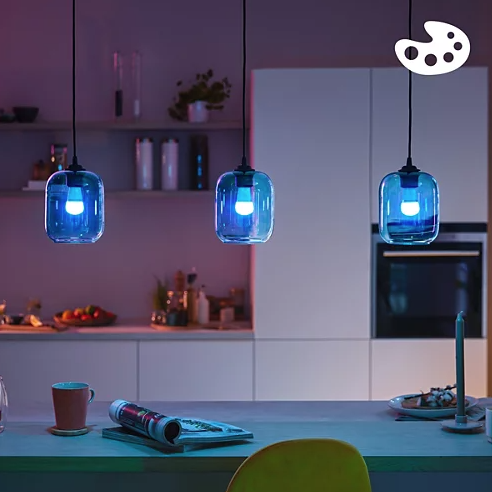 Išmanioji LED lemputė PHILIPS, E27, P45, 4,9W (=40W), 2200-6500K, 470lm, RGB, SMART + WiFi - 3