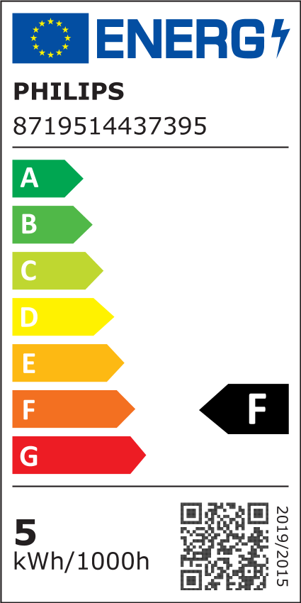 Išmanioji LED lemputė PHILIPS, E27, P45, 4,9W (=40W), 2200-6500K, 470lm, RGB, SMART + WiFi - 6