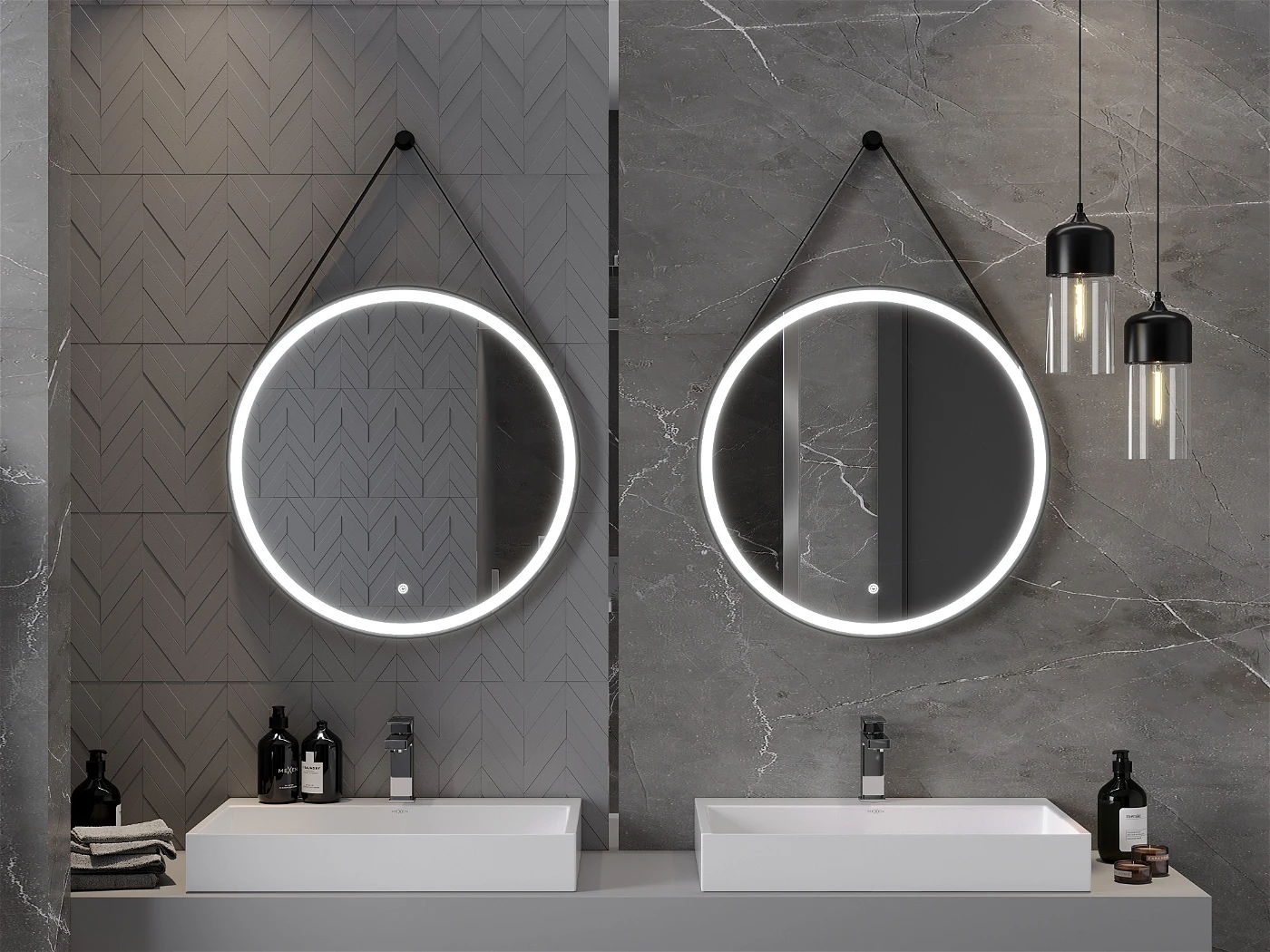 Vonios veidrodis Mexen Reni Black su LED apšvietimu ir šildymo kilimėliu, 70 cm - 4