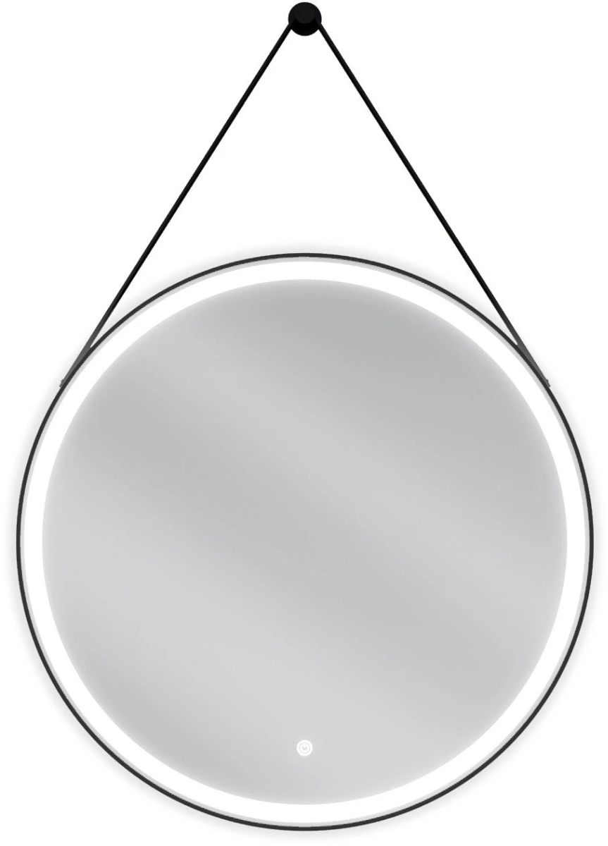 Vonios veidrodis Mexen Reni Black su LED apšvietimu ir šildymo kilimėliu, 70 cm