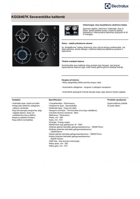 Dujinė kaitlentė Electrolux KGG6407K - 7