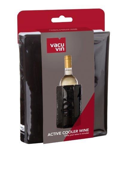 Vyno butelio šaldymo rankovė Vacu Vin, juodos spalvos