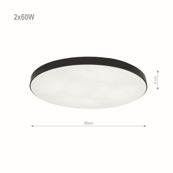 Išmanusis lubinis LED šviestuvas TOPE BOSTON 2x60W CCT3000-6500K 10771lm juodØ80cm su pultu telefonu - 5