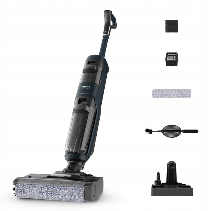 Plaunantis dulkių siurblys - šluota TEFAL X-CLEAN 2 GF2251F3, 120W, su plovimo funkcija-0
