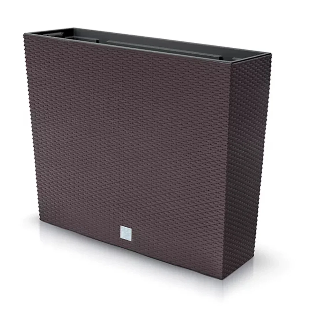 Lauko plastikinis vazonas RATO CASE, su įdėklu, rudos sp., 18 x 58 x 50 cm-0