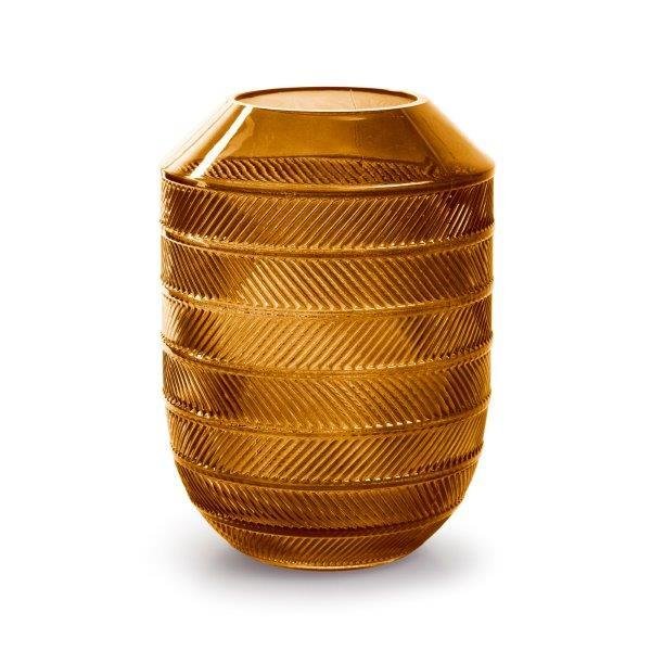 Stiklinė vaza BICK, rudos sp., 18x20 cm