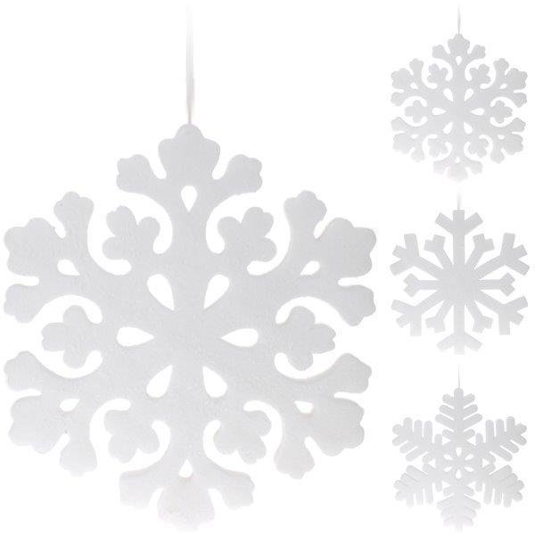 Kalėdinė pakabinama dekoracija SNOWFLAKE, baltos sp., 49 cm